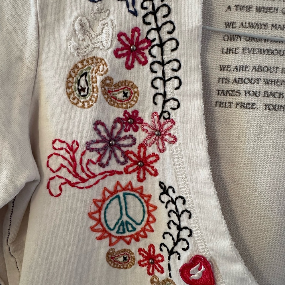 Y2K Lucky Brand embroidered thick cotton hoodie - Picture 4 of 6
